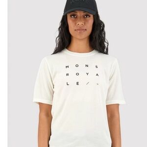Mons Royale Women's Merino  First Layer Air-Con Icon Relaxed Tee Grid 09 size M